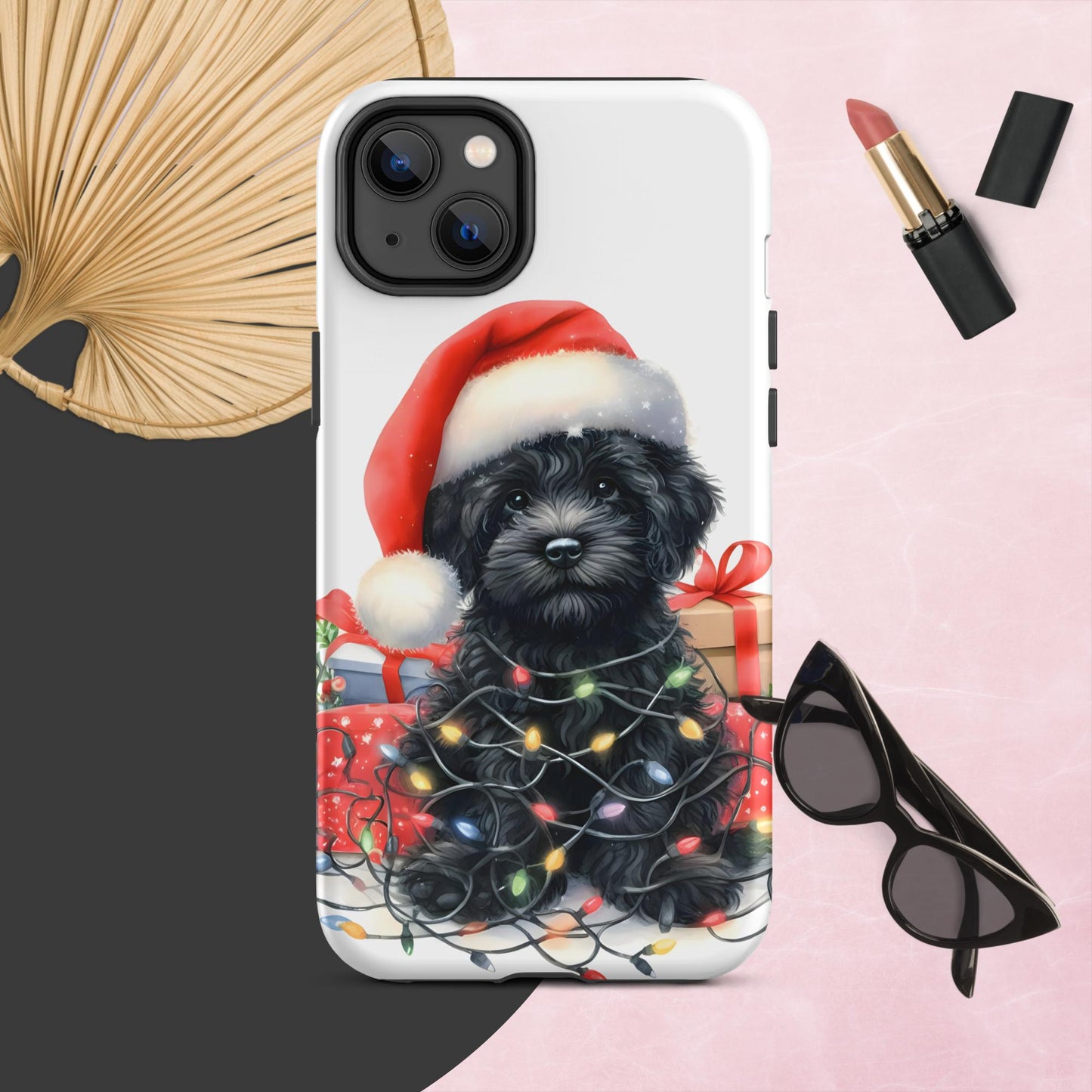 Black Doodle Puppy Tough Case for iPhone®