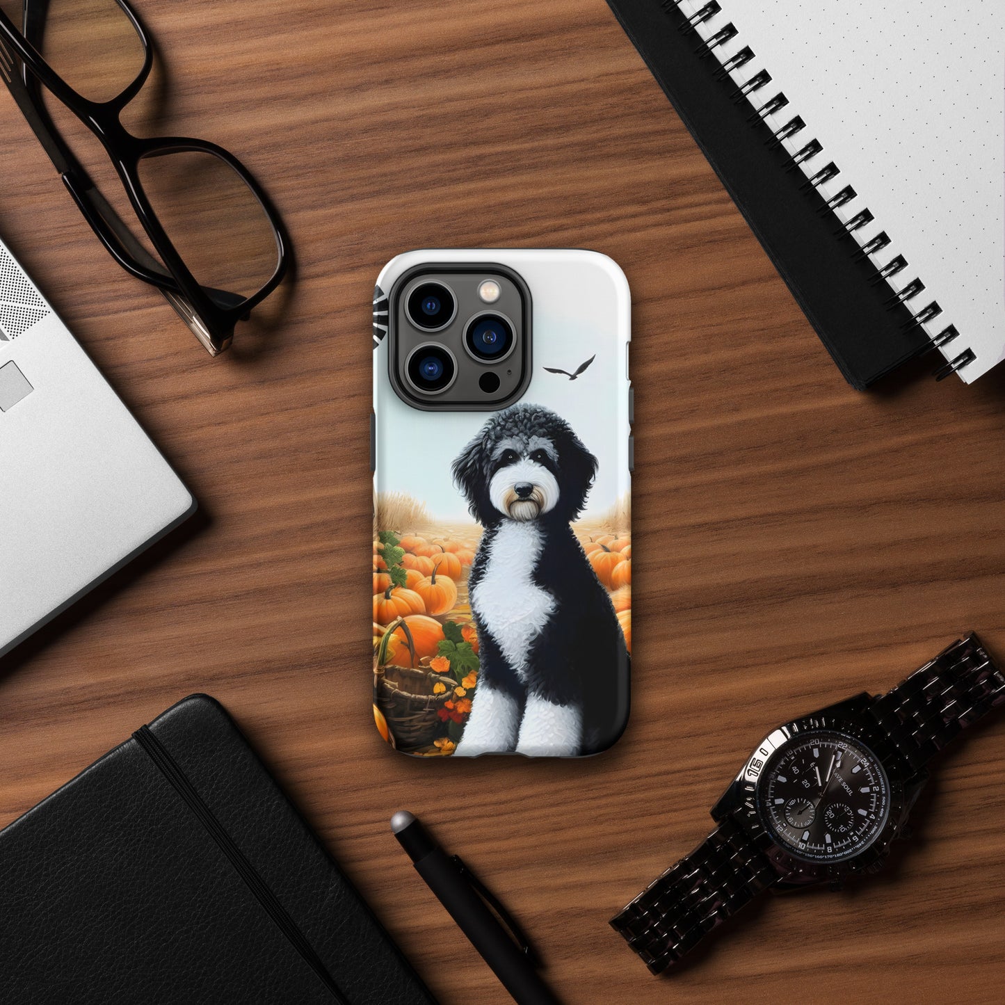 Fall Pumpkins Black & White Doodle Tough Case for iPhone®