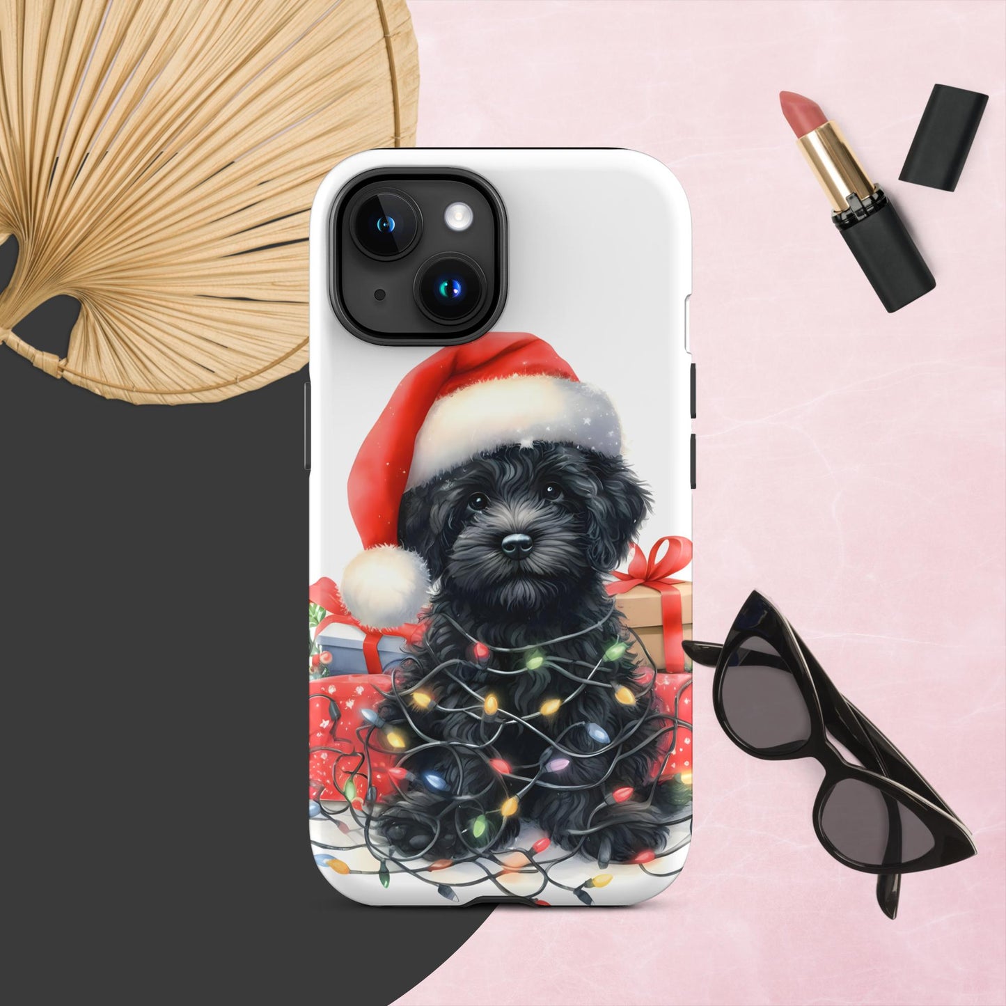 Black Doodle Puppy Tough Case for iPhone®