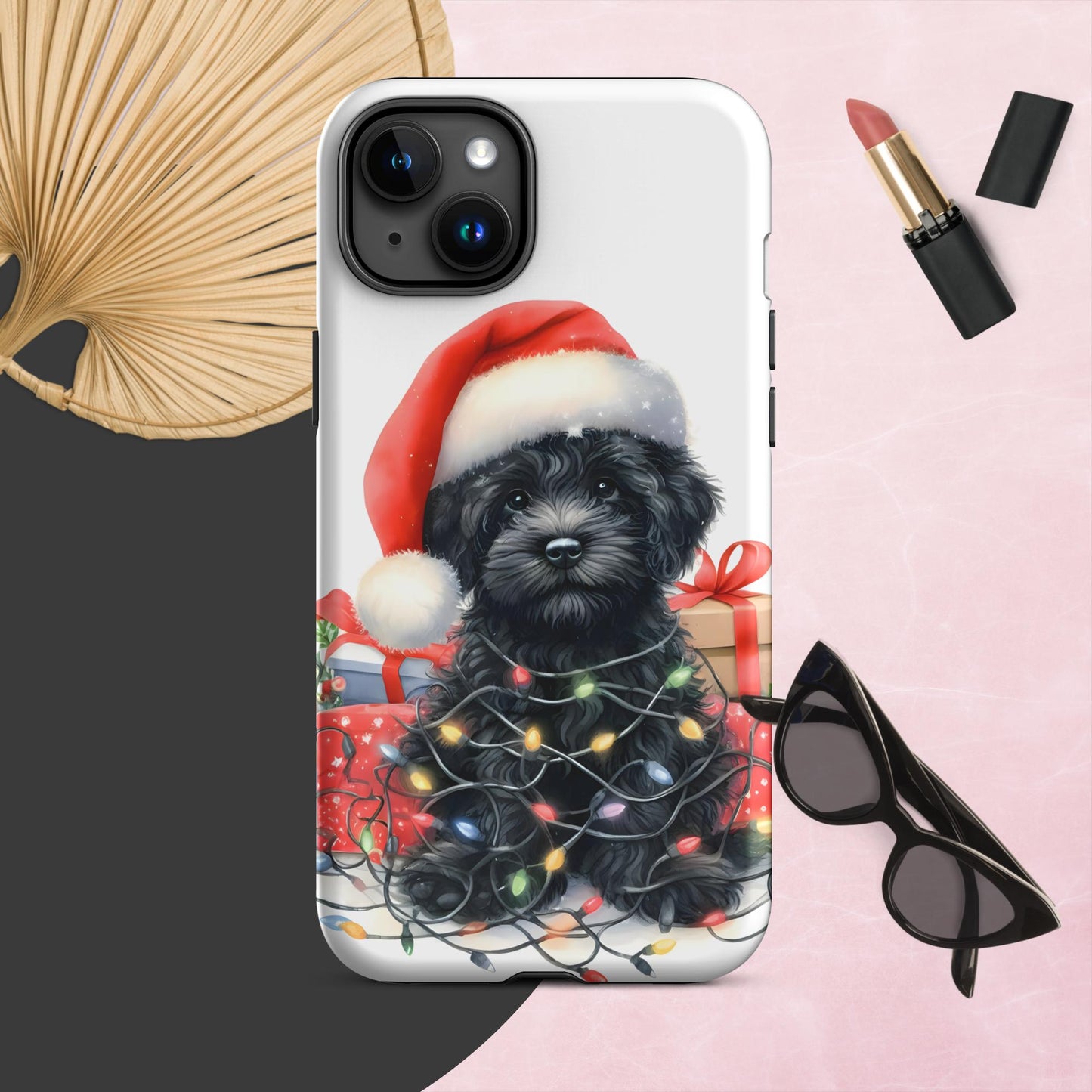 Black Doodle Puppy Tough Case for iPhone®