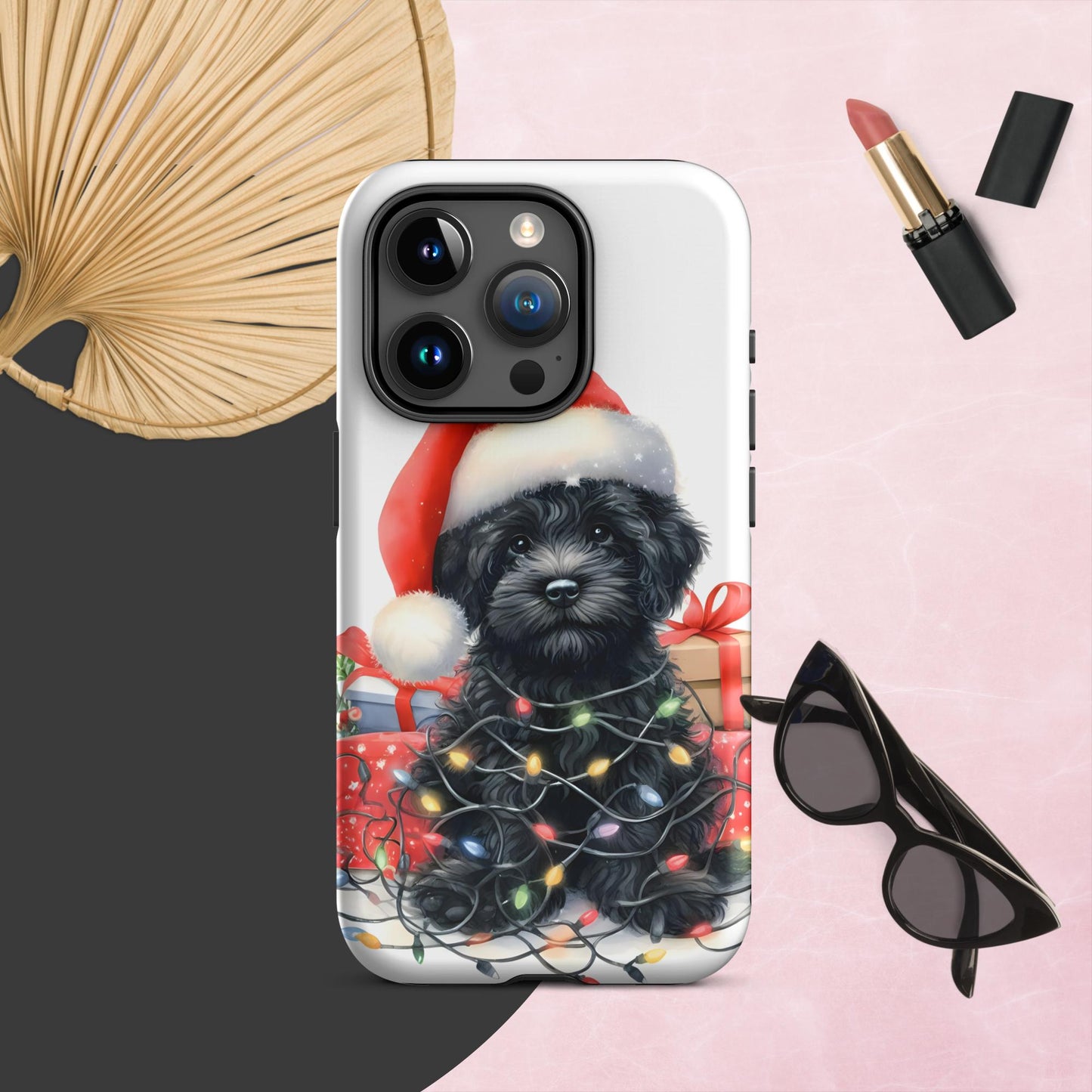 Black Doodle Puppy Tough Case for iPhone®