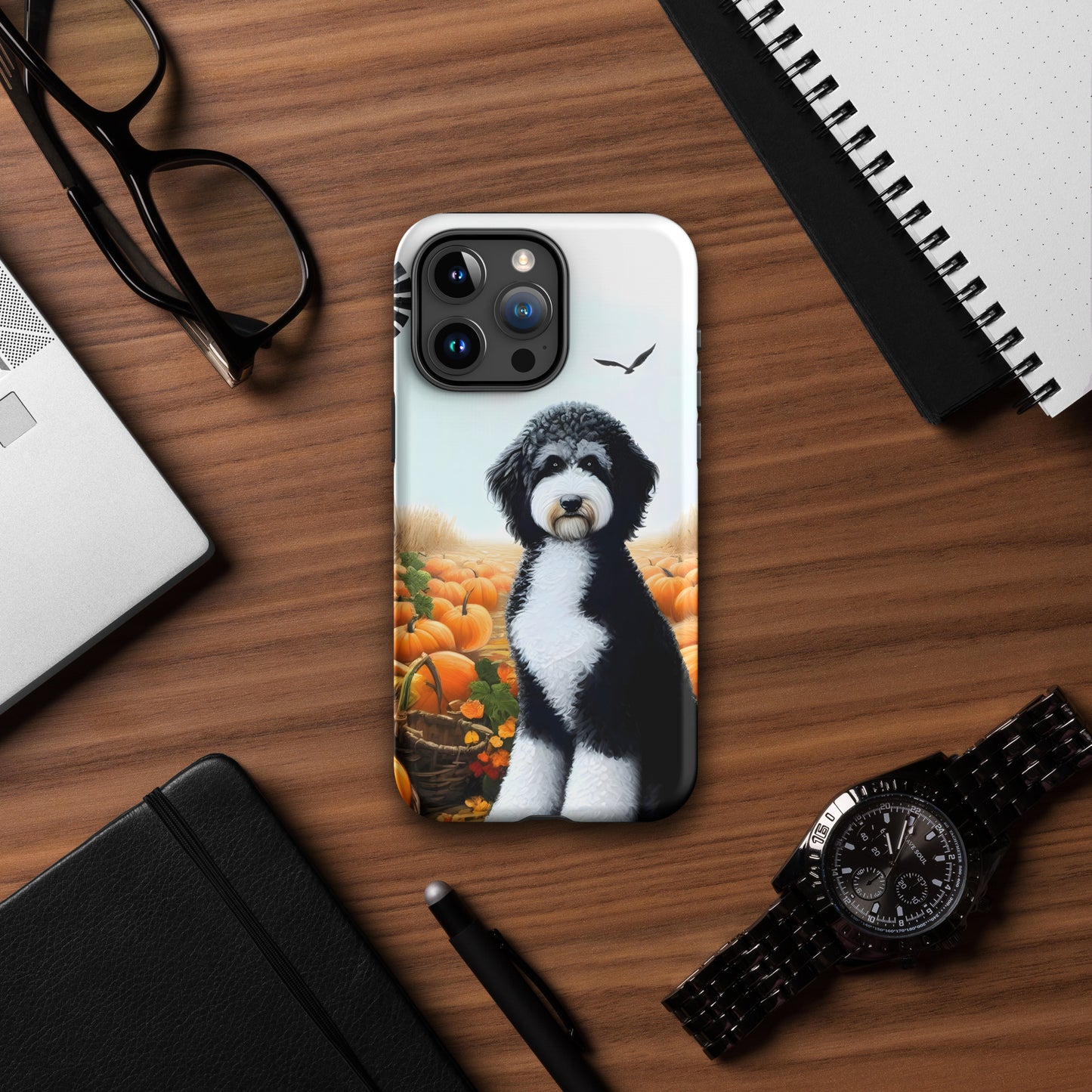 Fall Pumpkins Black & White Doodle Tough Case for iPhone®