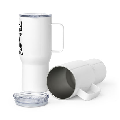 Plans with my Goldendoodle Travel mug with a handle