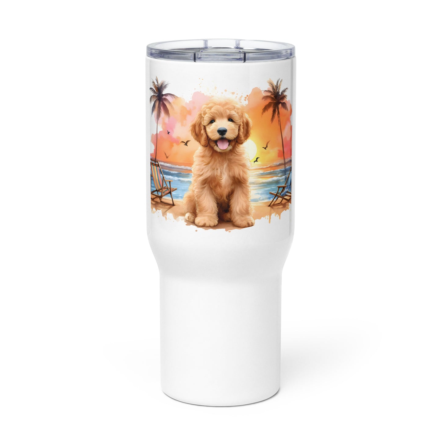 Doodle Beach Travel mug with a Handle