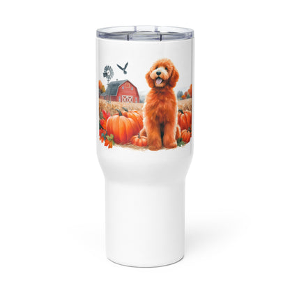 Red Doodle Travel mug with a Handle