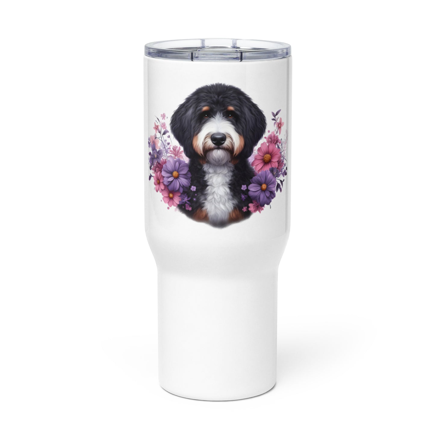 Bernedoodle Travel Mug with a Handle