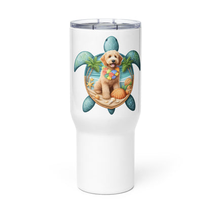 Sea Turtle Doodle Travel Mug with a Handle