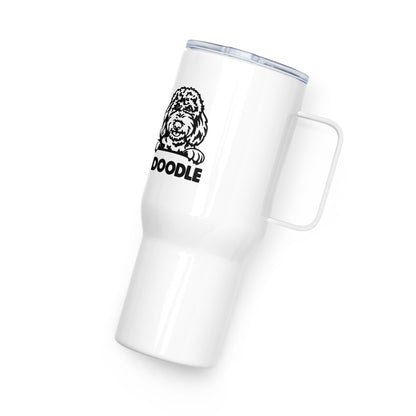 Peace Love Doodle Travel mug with a handle