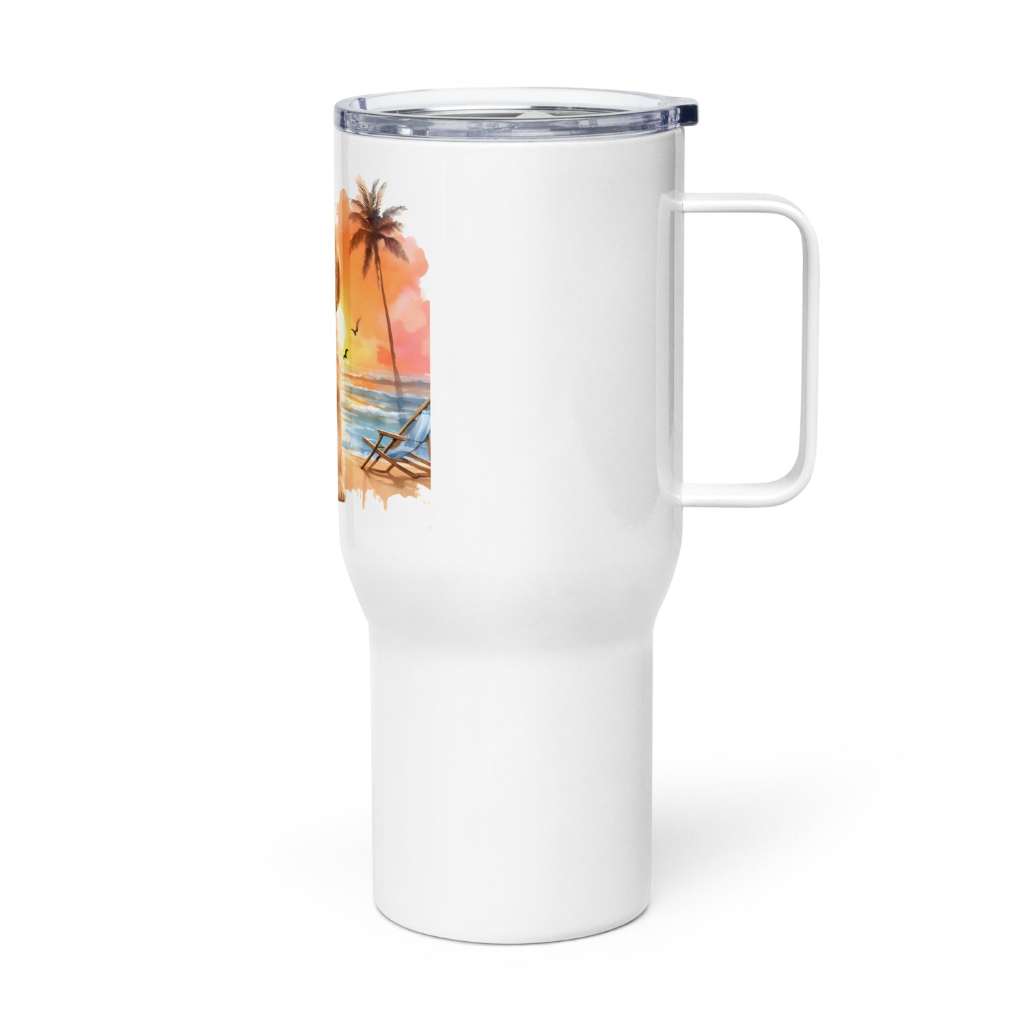 Doodle Beach Travel mug with a Handle