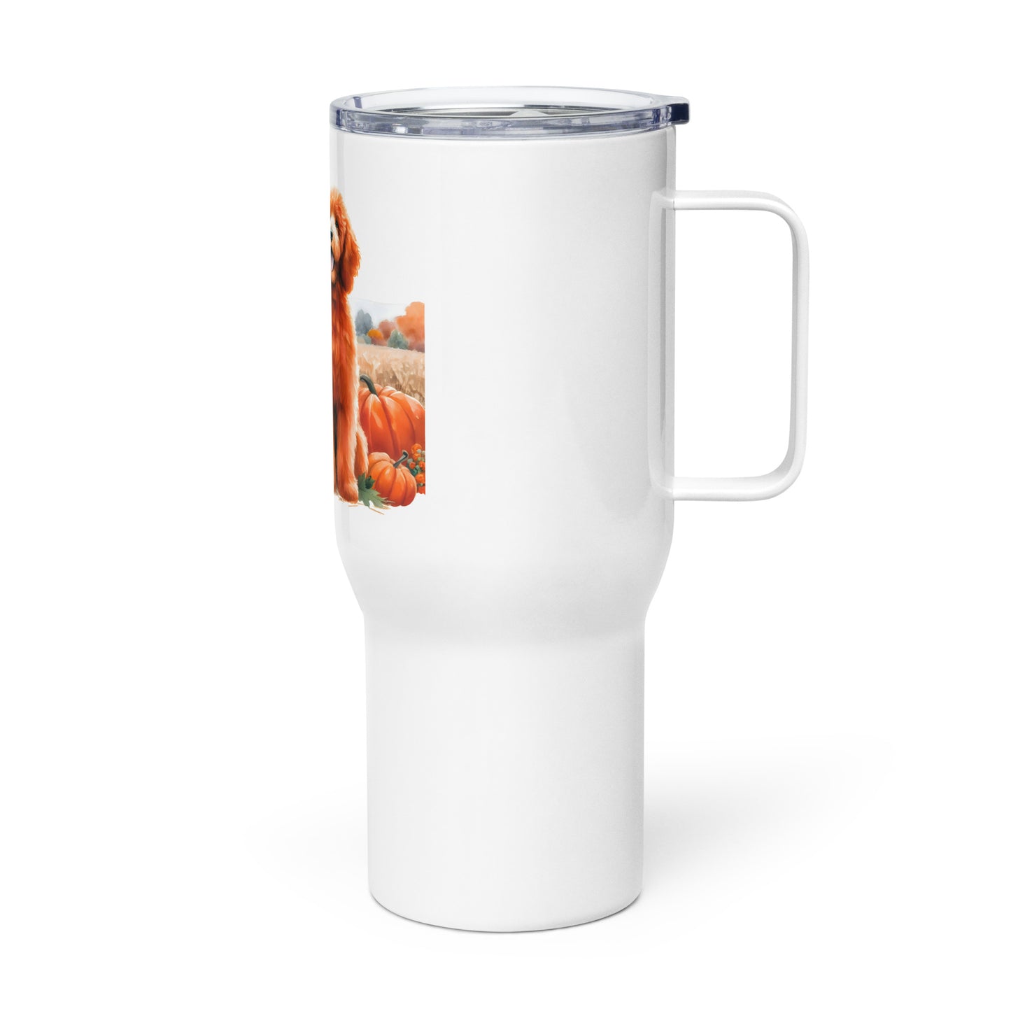 Red Doodle Travel mug with a Handle