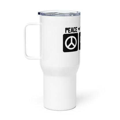 Peace Love Dogs Travel Mug with a Handle