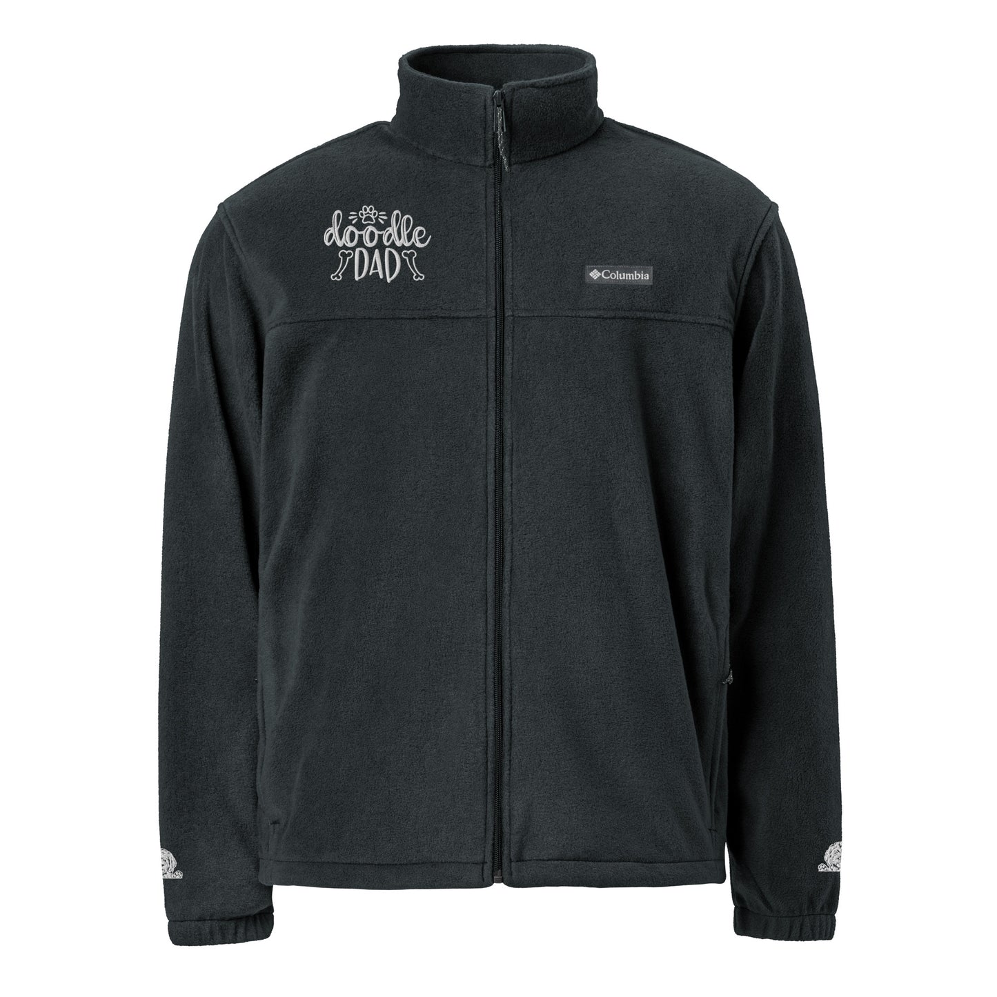 Doodle Dad Embroidered Unisex Columbia Fleece Jacket - Check out the Embroidery on the Sleeves!