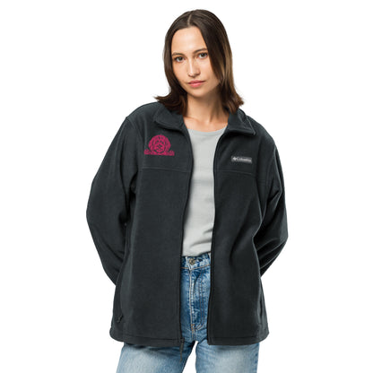 Doodle Pink Embroidered Unisex Columbia Fleece Jacket - Check out the Sleeves!