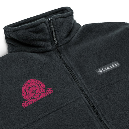 Doodle Pink Embroidered Unisex Columbia Fleece Jacket - Check out the Sleeves!