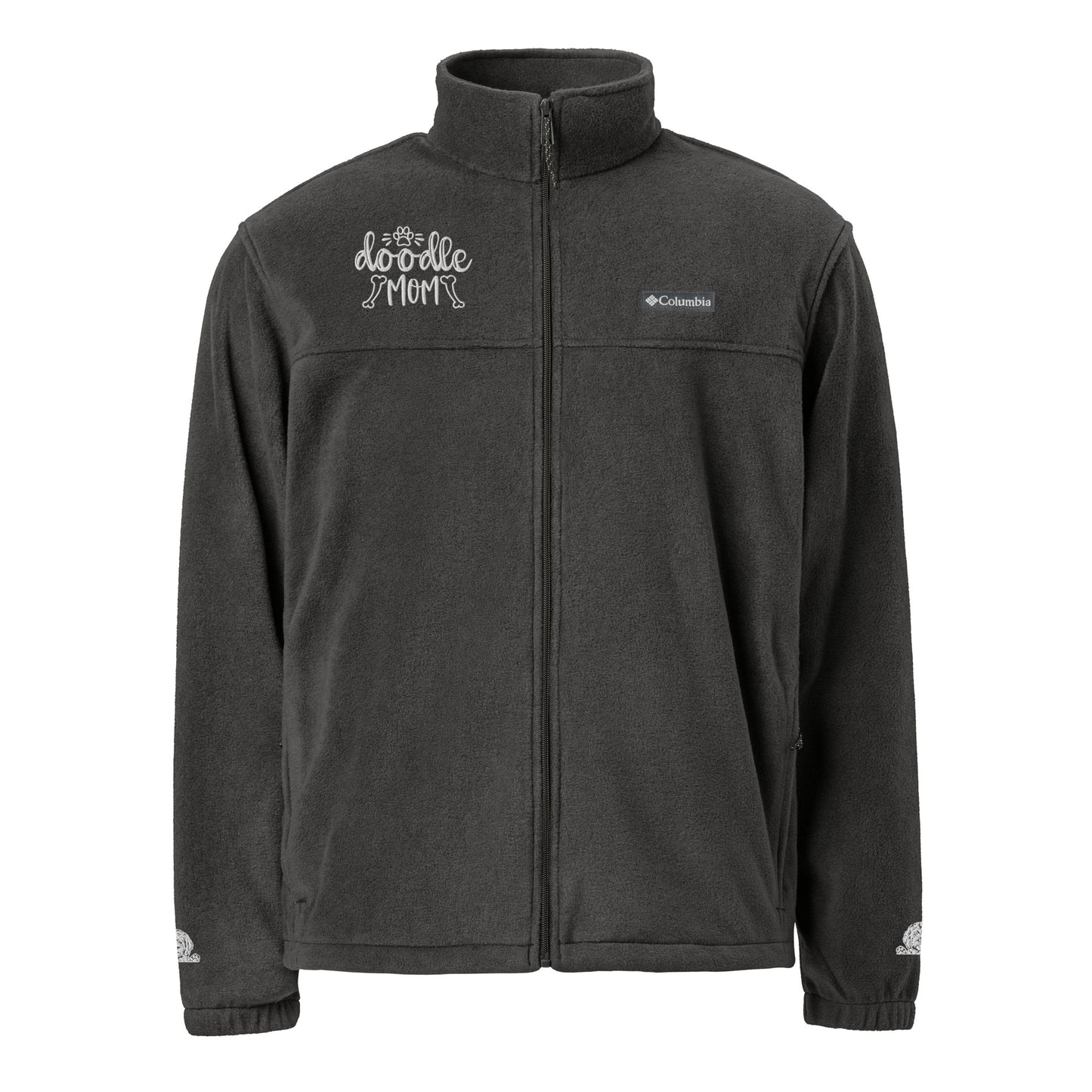 Doodle Mom Embroidered Unisex Columbia Fleece Jacket - Check out the Embroidery on the sleeves!