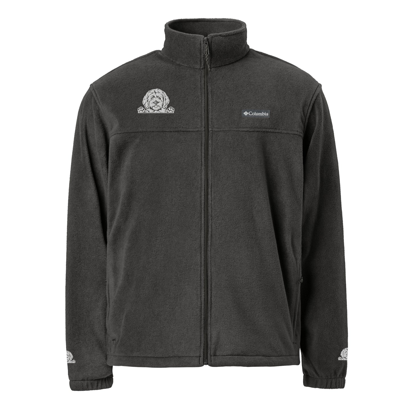 Doodle Embroidered Unisex Columbia Fleece Jacket - Check out the Sleeves!