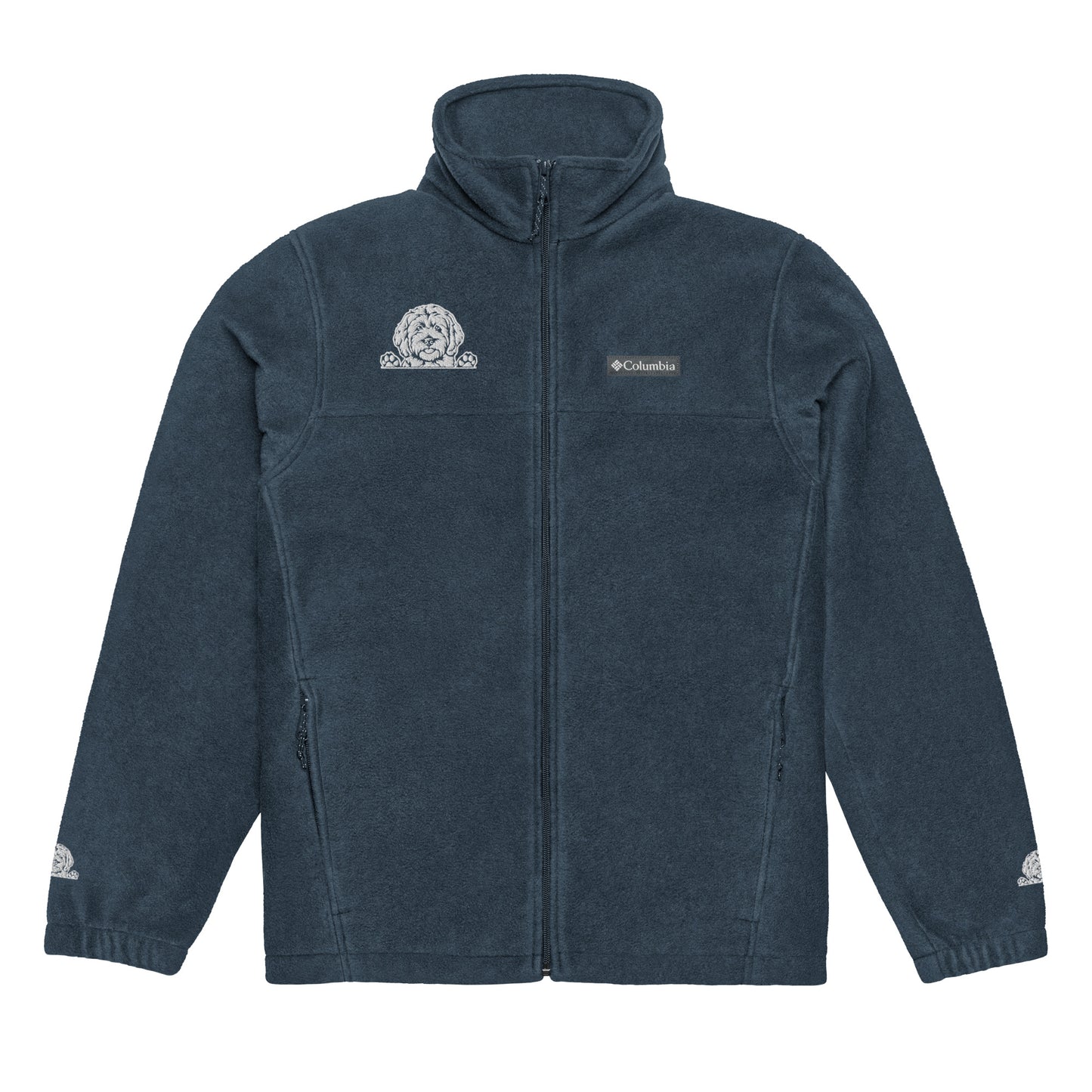 Doodle Embroidered Unisex Columbia Fleece Jacket - Check out the Sleeves!