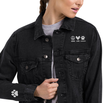 Peace Love Goldendoodle Embroidered Unisex Denim Jacket