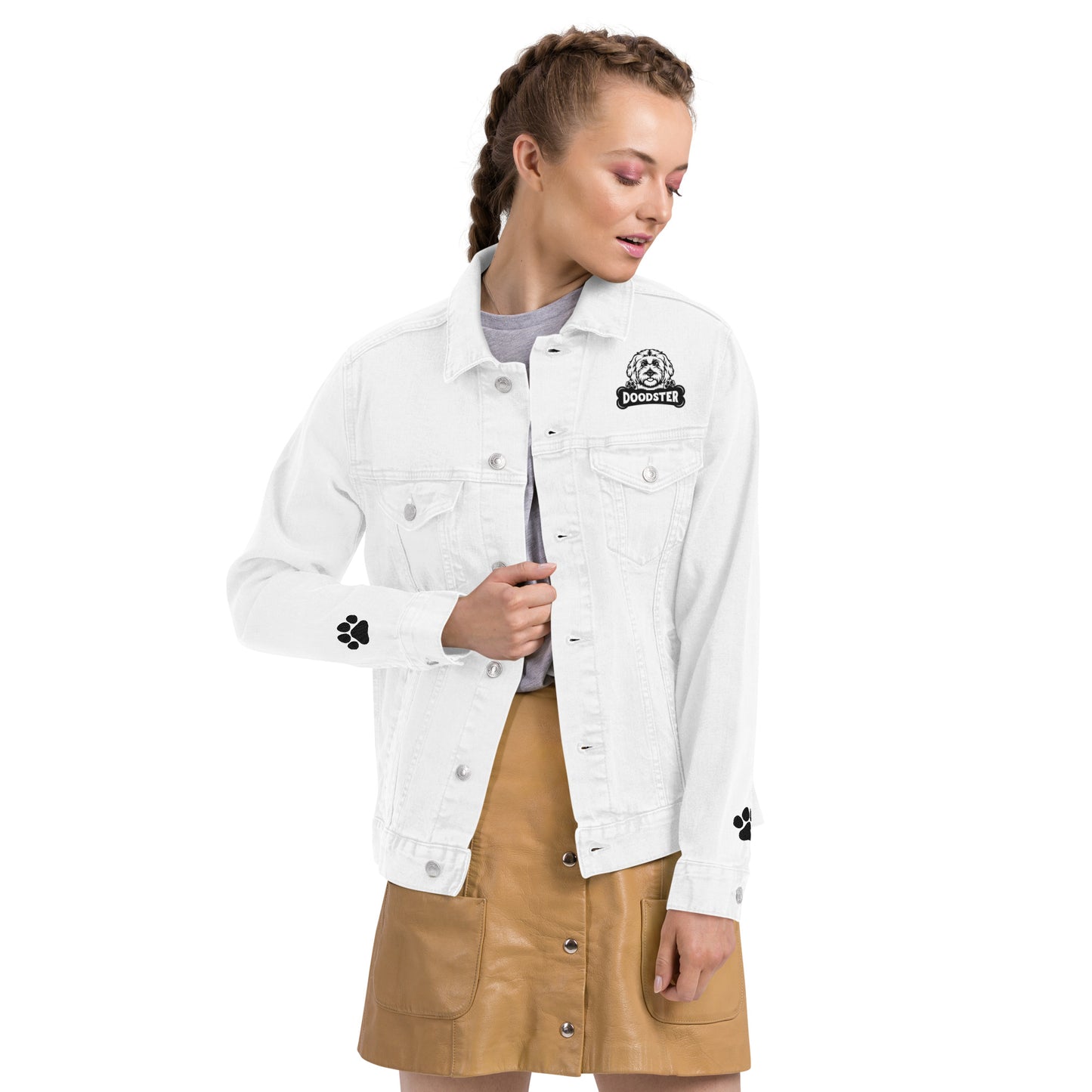 Doodster Unisex Denim Jacket - White