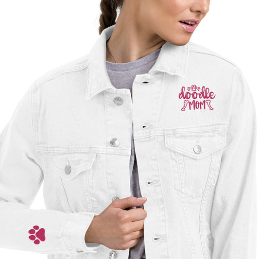 Doodle Mom Embroidered Denim Jacket