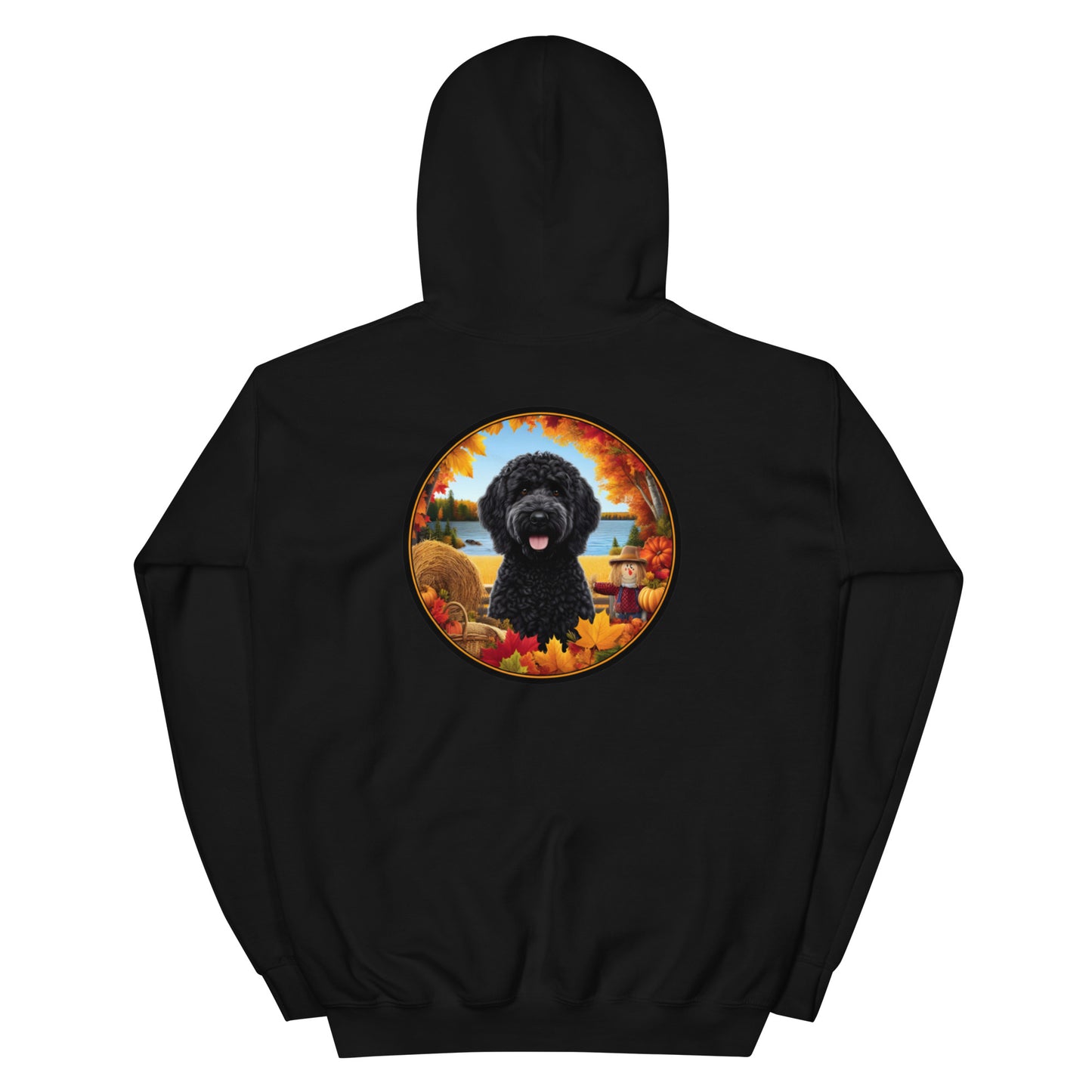 Black Fall Doodle Heavy Blend Unisex Hooded Sweatshirt