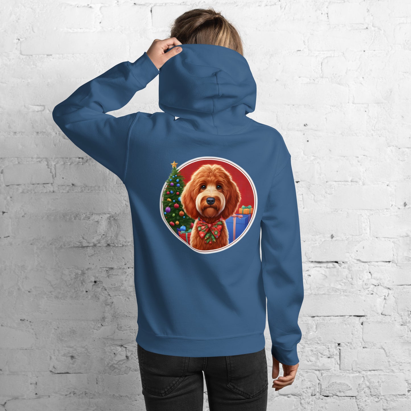 Red Christmas Doodle Unisex Heavy Blend Hooded Sweatshirt