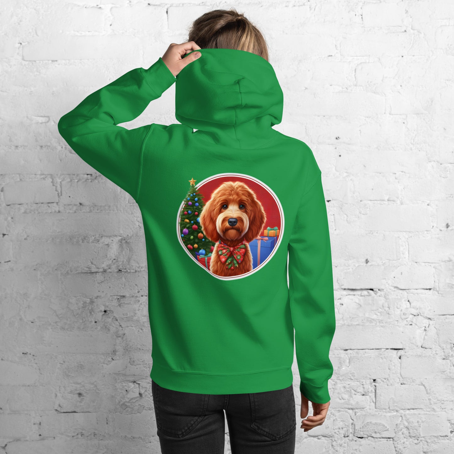 Red Christmas Doodle Unisex Heavy Blend Hooded Sweatshirt