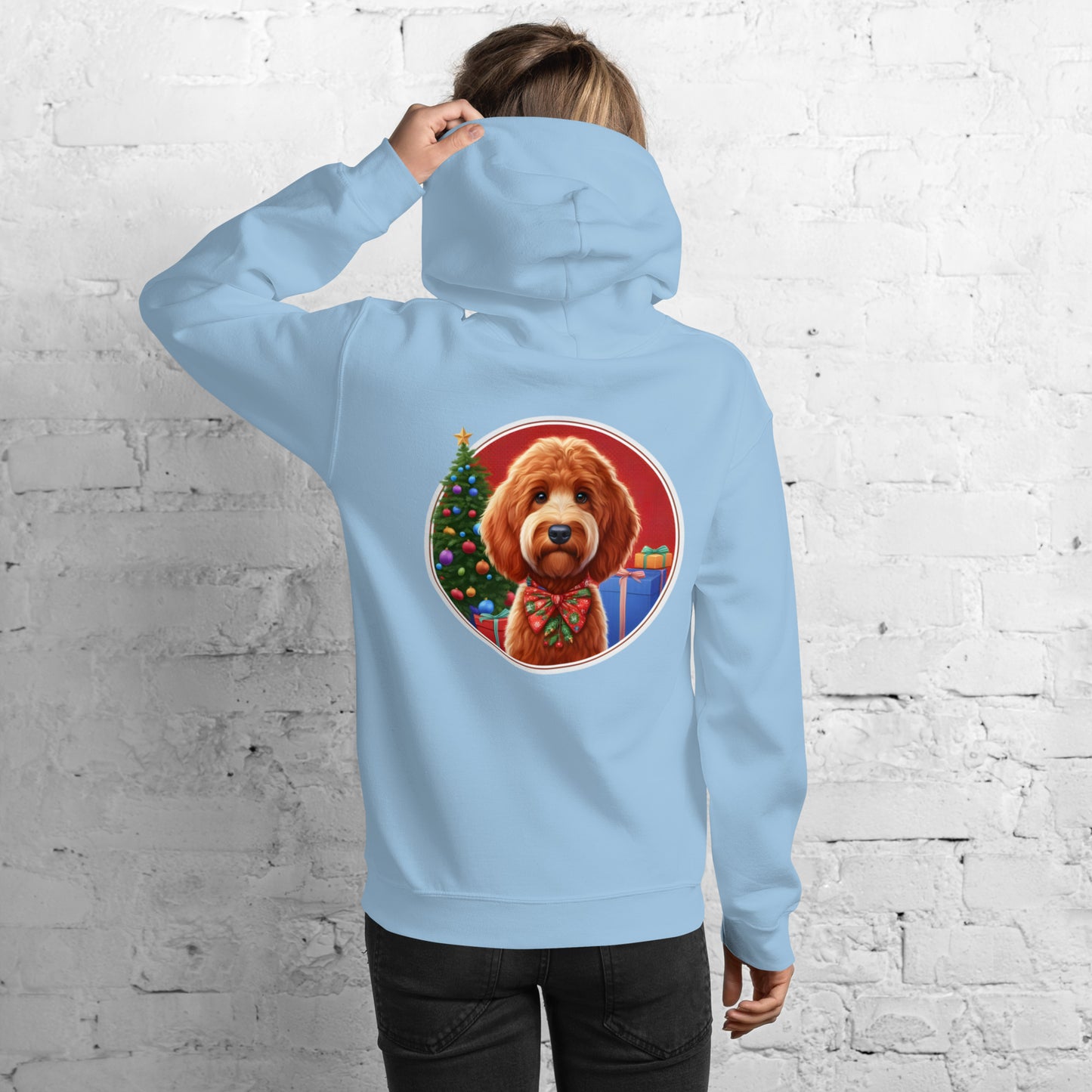 Red Christmas Doodle Unisex Heavy Blend Hooded Sweatshirt