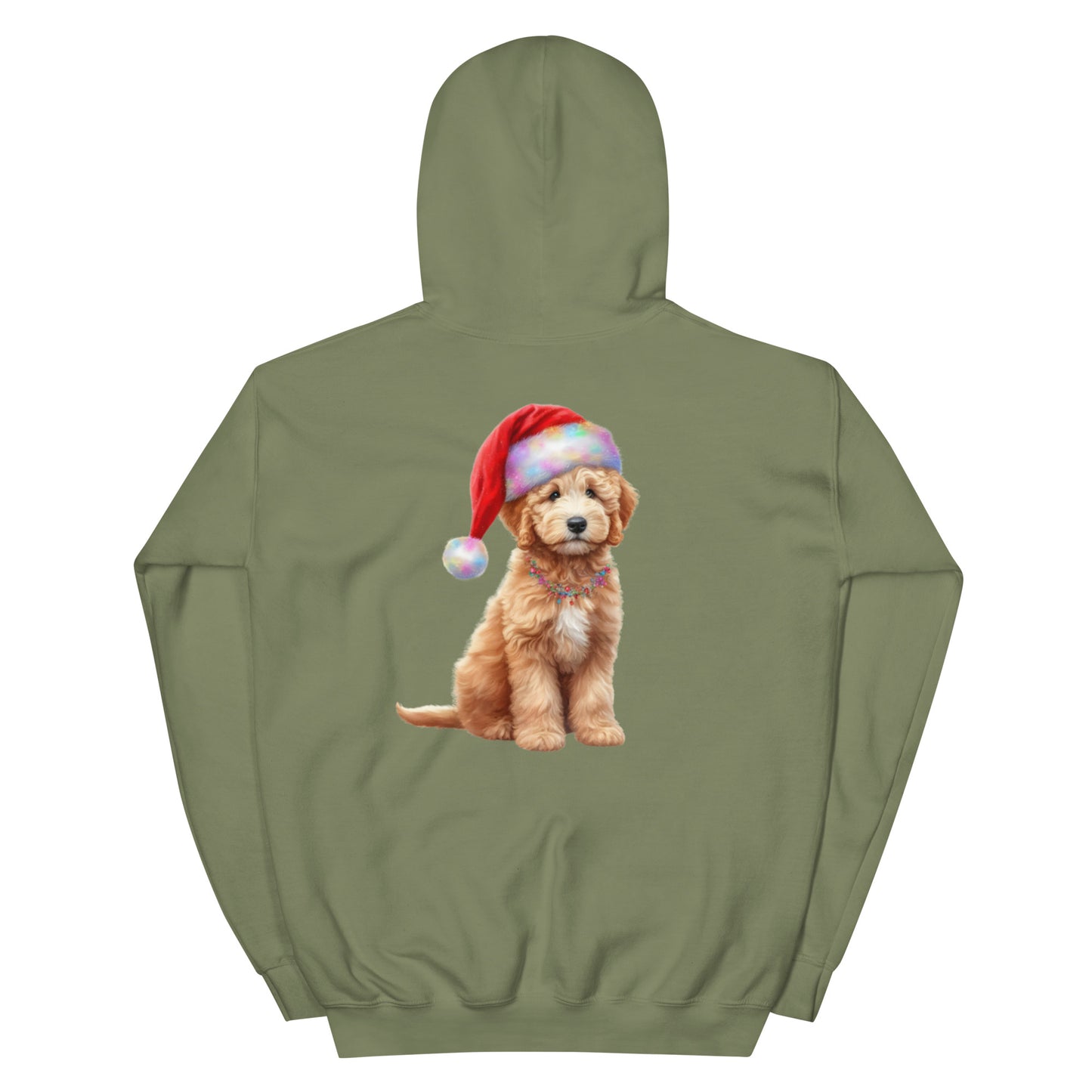 Santa Doodle Puppy Unisex Heavy Blend Hooded Sweatshirt