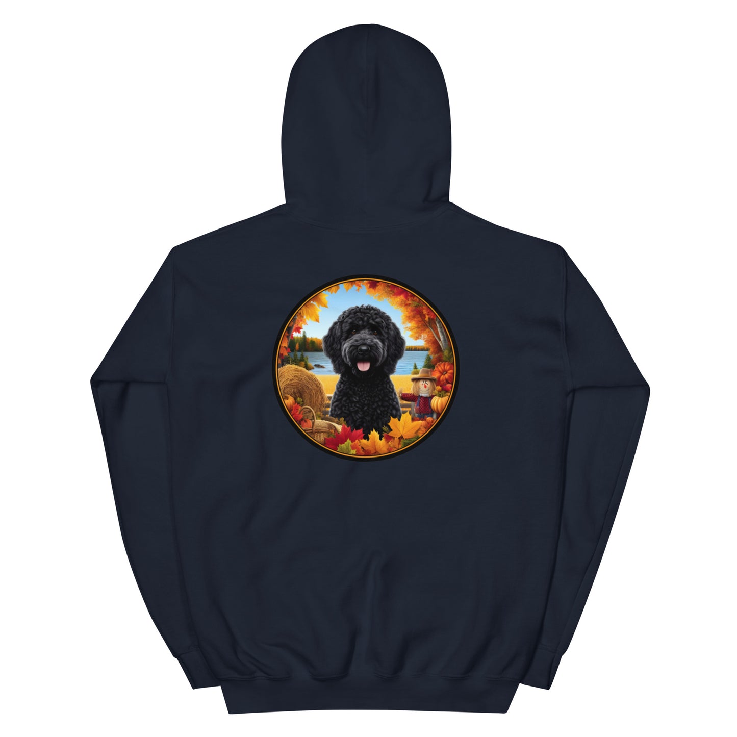 Black Fall Doodle Heavy Blend Unisex Hooded Sweatshirt