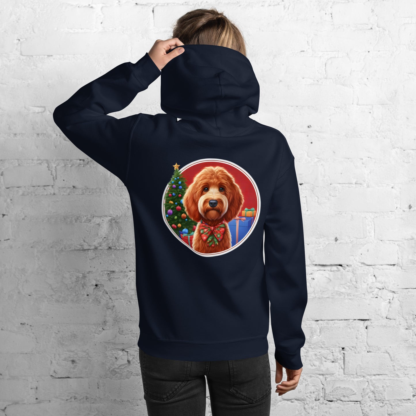 Red Christmas Doodle Unisex Heavy Blend Hooded Sweatshirt