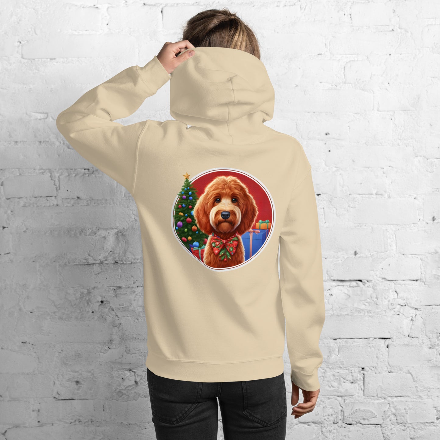 Red Christmas Doodle Unisex Heavy Blend Hooded Sweatshirt