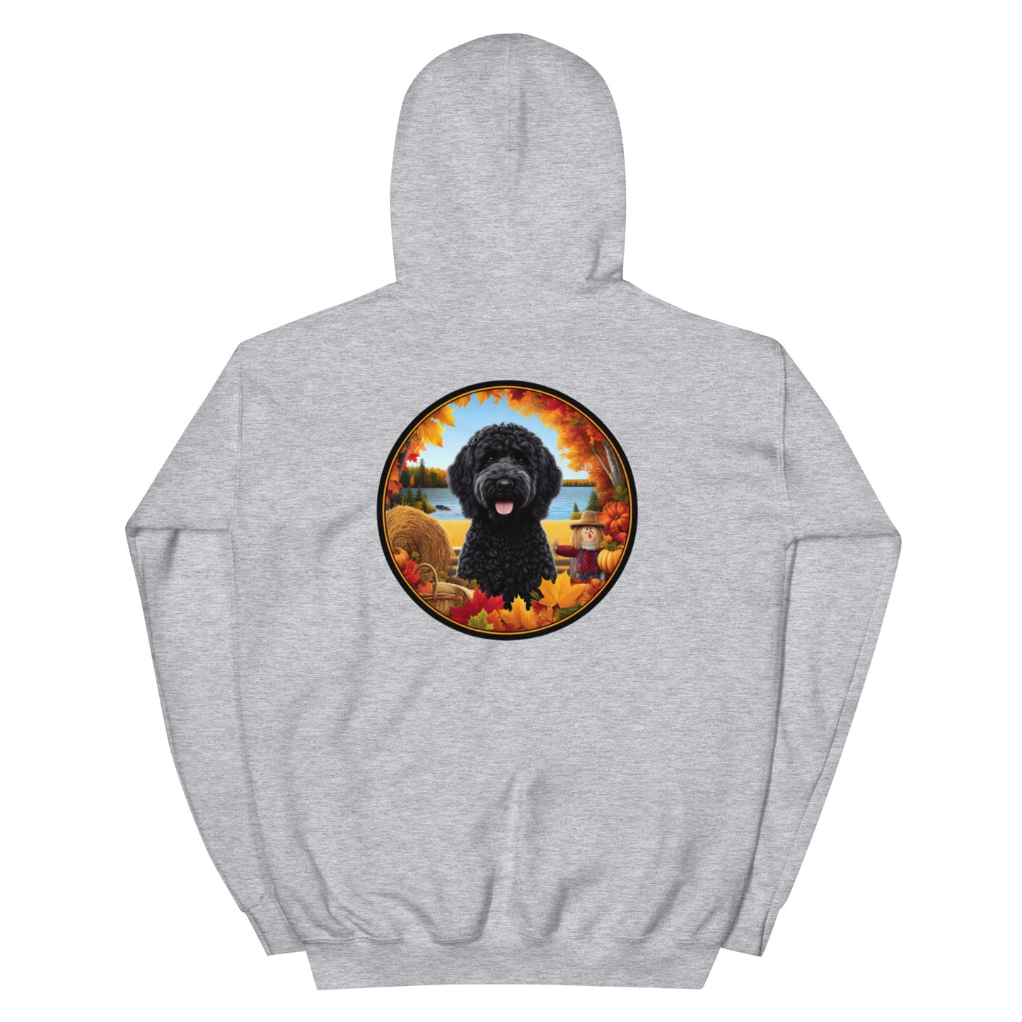 Black Fall Doodle Heavy Blend Unisex Hooded Sweatshirt