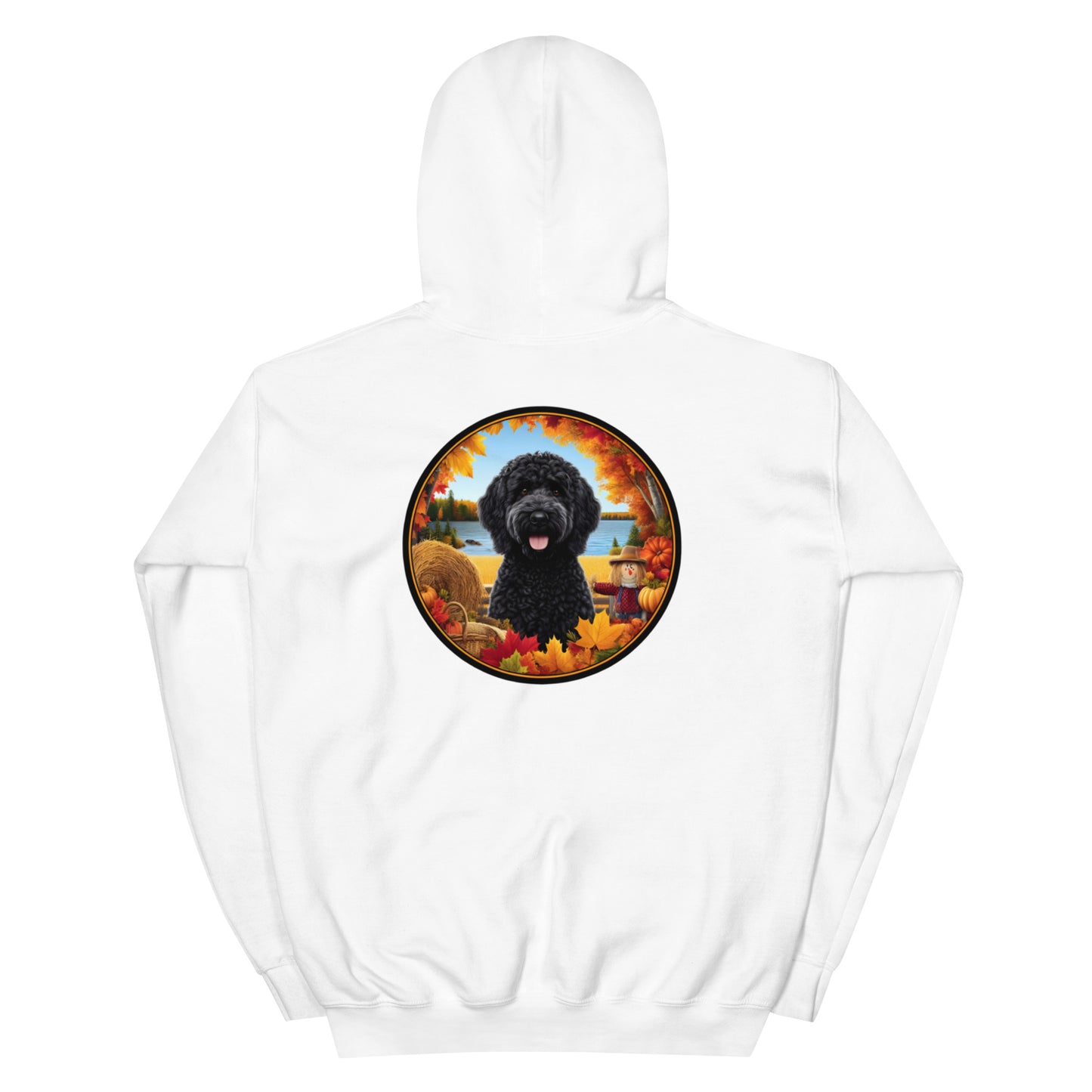 Black Fall Doodle Heavy Blend Unisex Hooded Sweatshirt