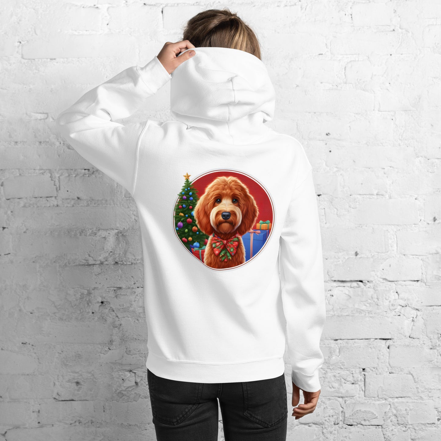 Red Christmas Doodle Unisex Heavy Blend Hooded Sweatshirt