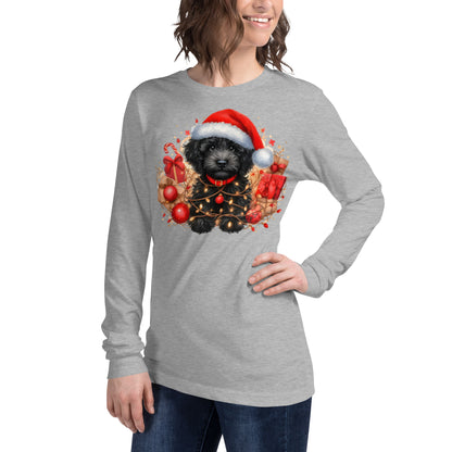 Black Christmas Doodle - Adult Unisex Long Sleeve Bella + Canvas T Shirt