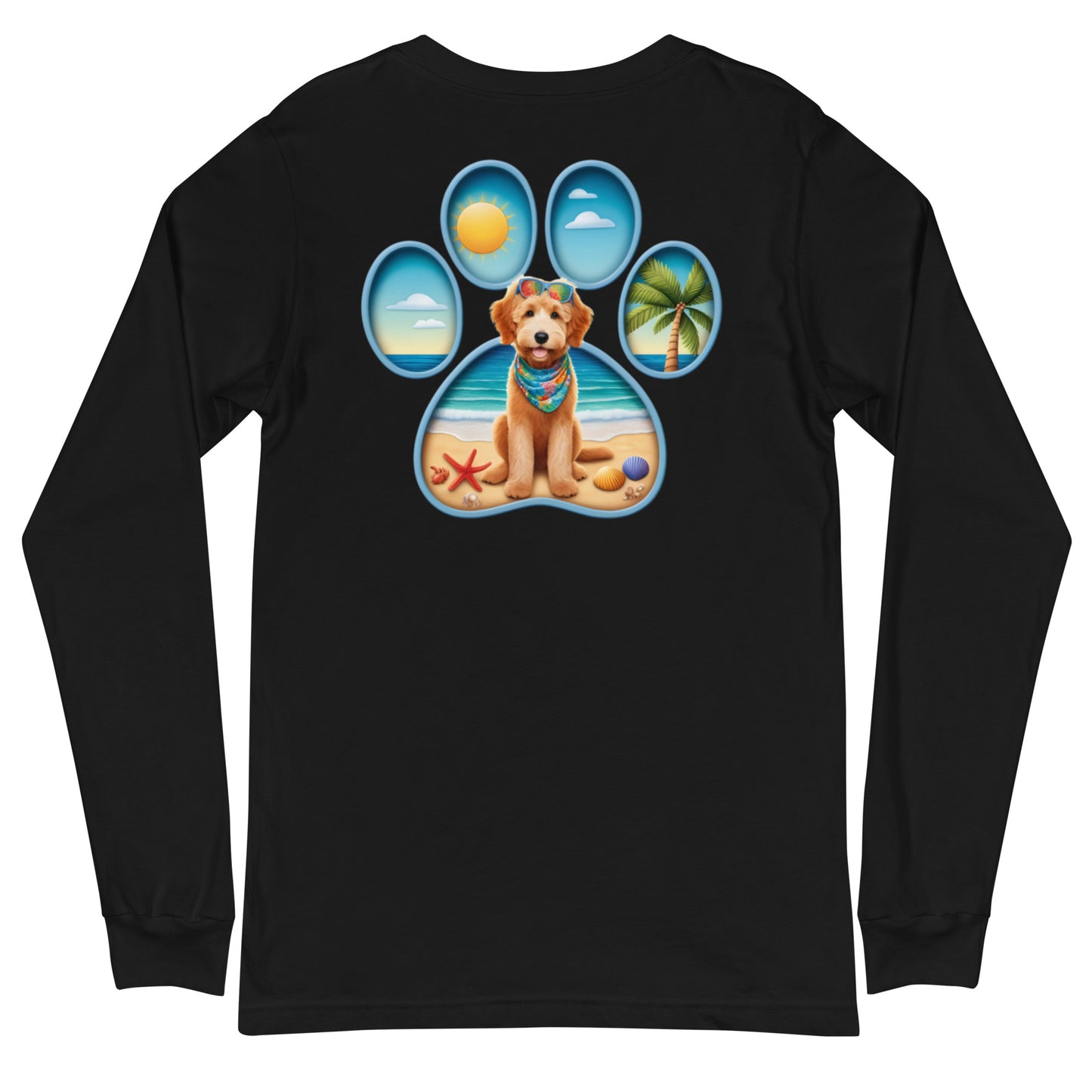 Paw Print Doodle Unisex Long Sleeve T Shirt