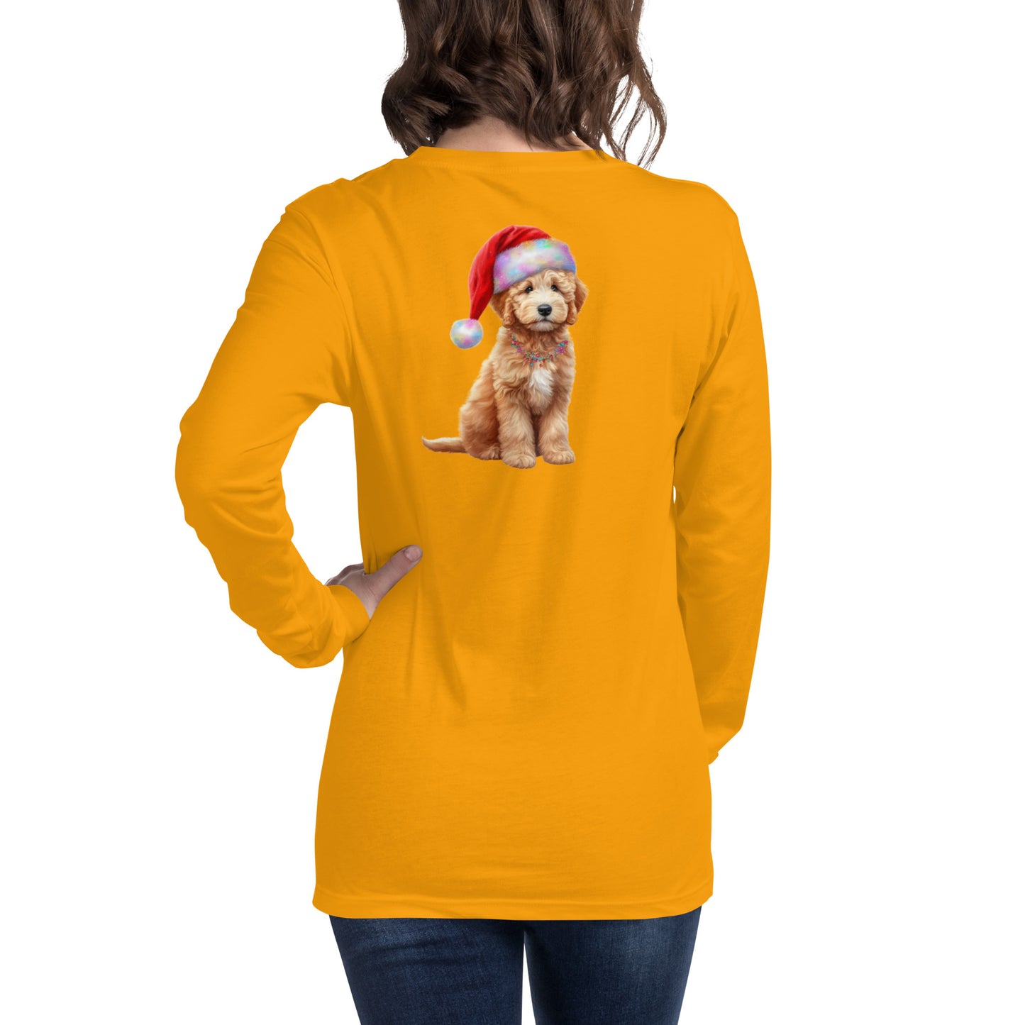 Santa Doodle Puppy Unisex Long Sleeve T Shirt