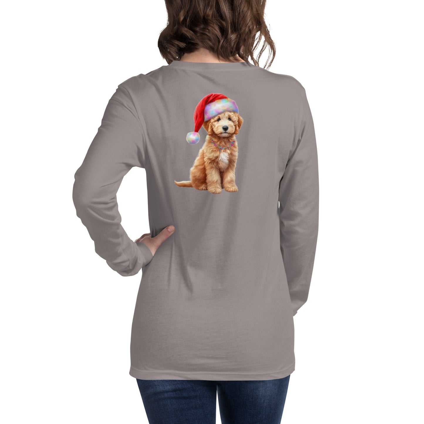 Santa Doodle Puppy Unisex Long Sleeve T Shirt