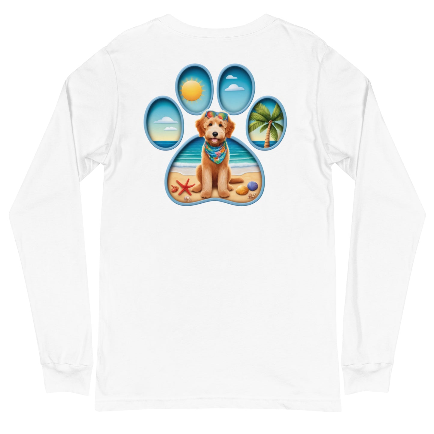 Paw Print Doodle Unisex Long Sleeve T Shirt