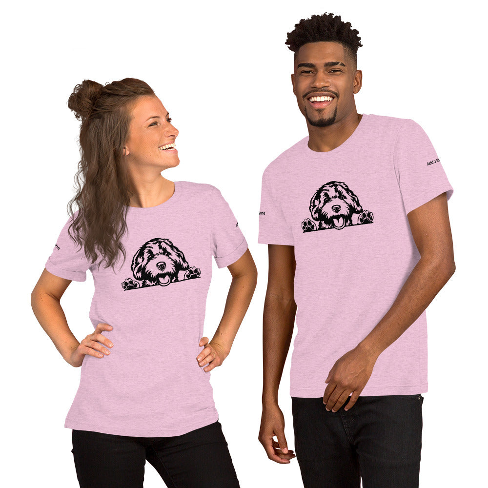 Doodle - Unisex T Shirt - Customize it with your Doodle's name on the sleeves!