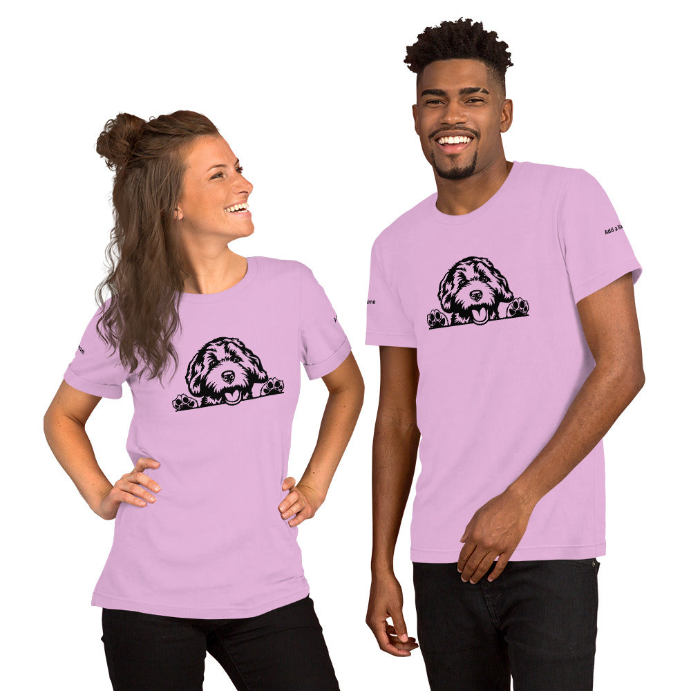 Doodle - Unisex T Shirt - Customize it with your Doodle's name on the sleeves!