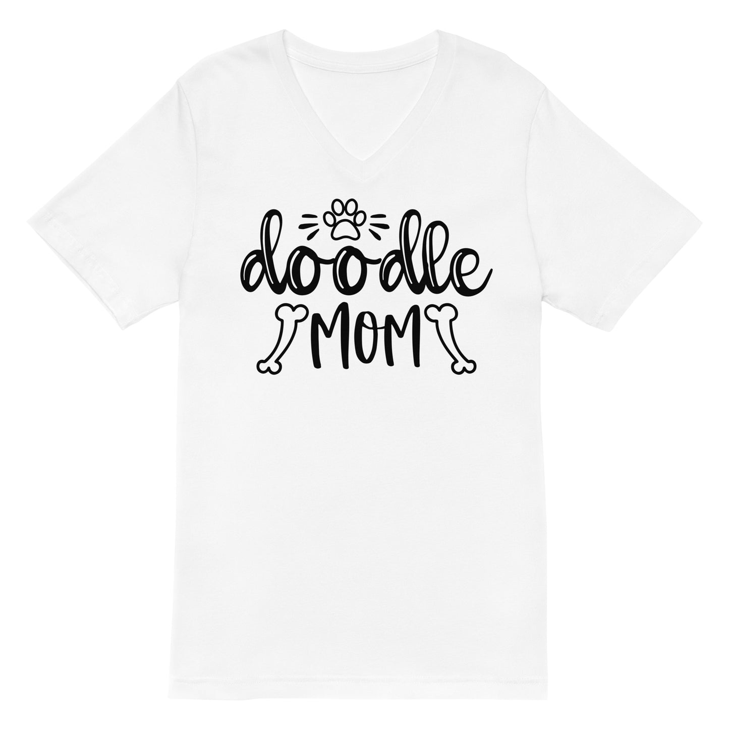 Doodle Mom Short Sleeve V Neck T Shirt