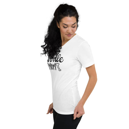 Doodle Mom Short Sleeve V Neck T Shirt