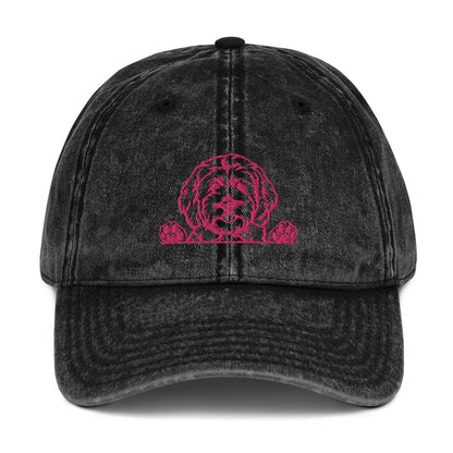 Dood Embroidered Vintage Cotton Twill Cap - Pink