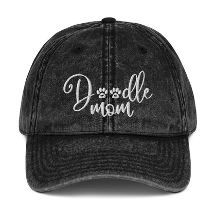 Doodle Mom Embroidered Vintage Cotton Twill Cap