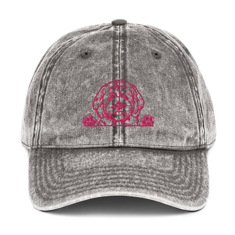 Dood Embroidered Vintage Cotton Twill Cap - Pink