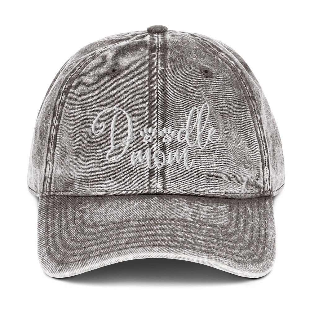 Doodle Mom Embroidered Vintage Cotton Twill Cap