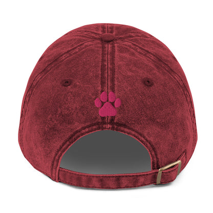 Doodle Pink Embroidered Vintage Cotton Twill Cap