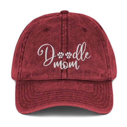 Doodle Mom Embroidered Vintage Cotton Twill Cap